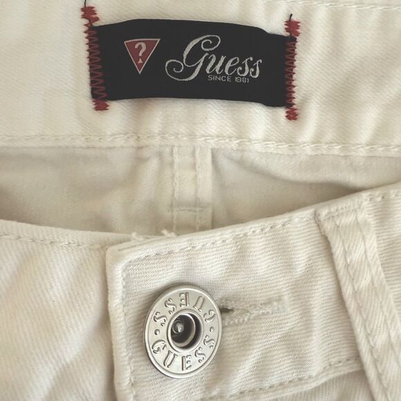 Guess - Pismo Fit Low Rise Straight  Leg White Y2K Jeans - Women's size 28 - Picture 3 of 8